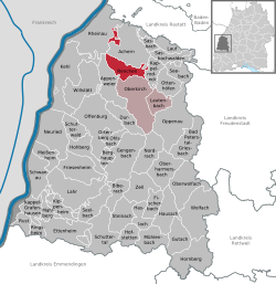 Elhelyezkedése Baden-Württemberg térképén