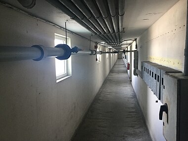 Interior of service corridor.