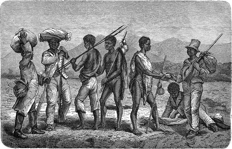 File:Seven Years in South Africa, page 213, meeting between Baustos returning from diamond fieds and other going thither.jpg