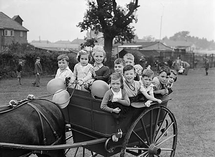 A children's party in 1950 Shrewsbury Sentinel factory children's party (15989695615).jpg