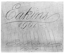 G-349A. Perspective drawing of Eakins's signature (1901), Hirshhorn Museum and Sculpture Garden. Signature for Leslie Miller.jpg