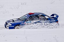 Piotr Fetela, winner of the 2016 edition Sno*Drift 2016 - 1998 Subaru Impreza STI - Fetela & Jozwiak (24414005169).jpg