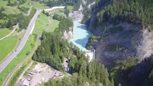 File:Solis Viaduct, Schinschlucht dan Solis dam, video udara.webm