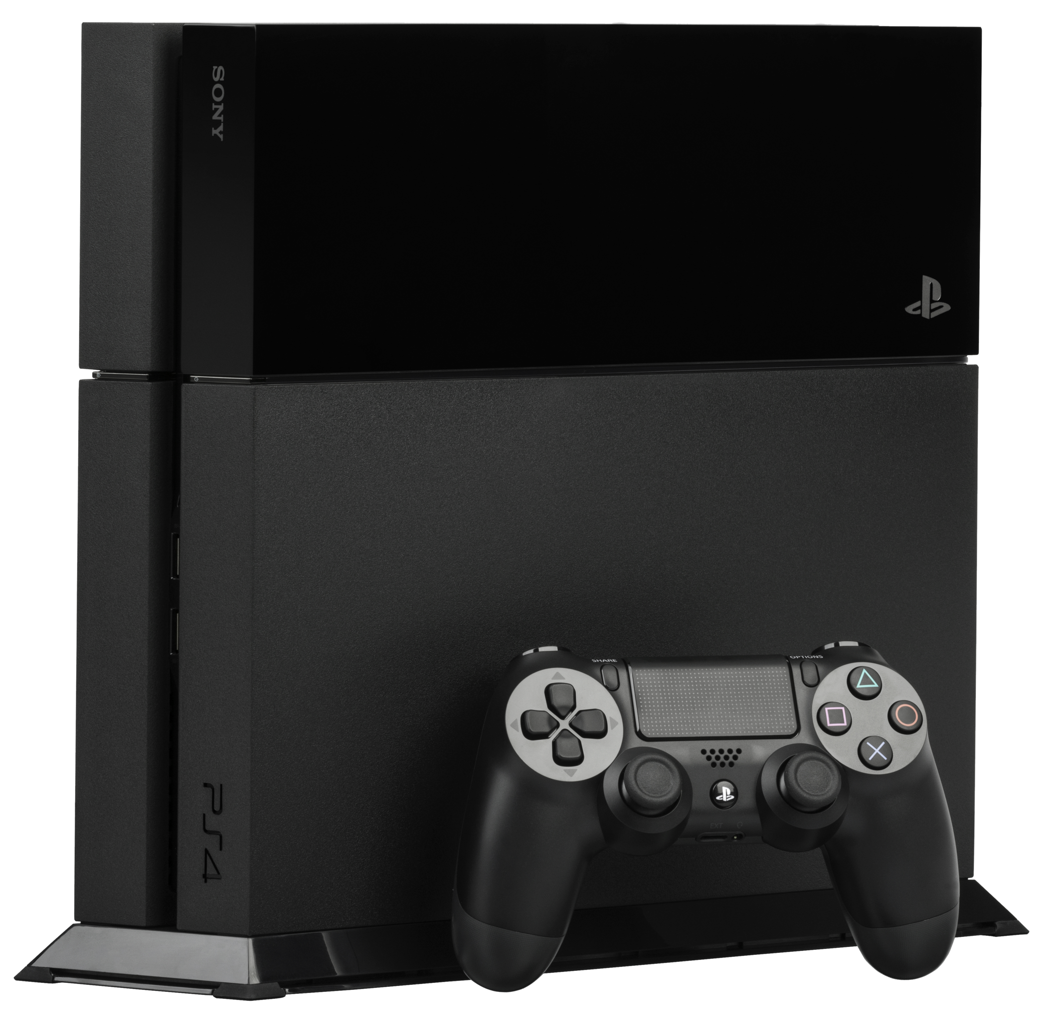 Royalty-Free photo: Sony PS4 slim console with controller