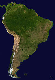 南アメリカの衛星写真