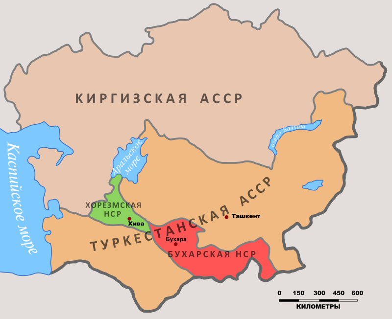 Туркестанская АССР на карте