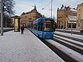 Modern tram on line 7 in the city centre