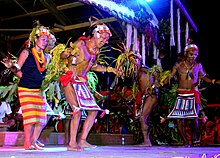 Mentawai people performing their traditional dance