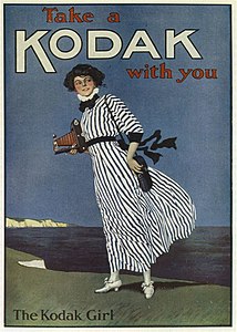 The Kodak Girl dans une affiche de 1910.