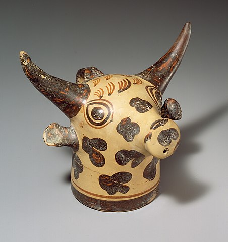 Minoan rhyton shaped like a bovine head