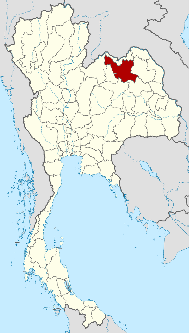    烏隆府在   泰國的位置