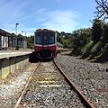 V/Line Sprinter 7006 occupies the station platform, October 2013