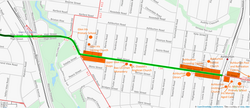 Map of a proposed route 6 extension. Tram 6 Extension.png