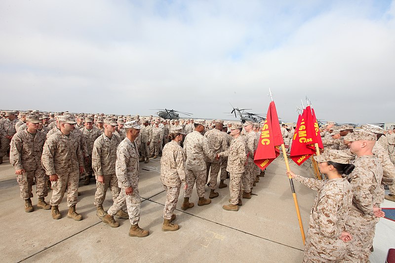 File:U.S. Marines with Marine Aircraft Group (MAG) 16, 3rd Marine Aircraft Wing (MAW), congratulate award recipients at Marine Corps Air Station Miramar, San Diego, Calif., June 17, 2013 130617-M-EF955-215.jpg