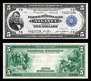July 10, 1929: Large U.S. banknotes taken replaced... US-$5-FRBN-1918-Fr.790.jpg