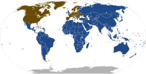 Use of School Uniforms by Country
.mw-parser-output .legend{page-break-inside:avoid;break-inside:avoid-column}.mw-parser-output .legend-color{display:inline-block;min-width:1.25em;height:1.25em;line-height:1.25;margin:1px 0;text-align:center;border:1px solid black;background-color:transparent;color:black}.mw-parser-output .legend-text{}
Uniforms are widespread
Uniforms are not common Use of School Uniforms by Country.svg