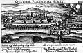 Tvz. pseudomerianovská veduta mesta z kroniky Daniela Meissnera a Eberharda Kiessera nazvanej Sociographia Cosmica, 1637