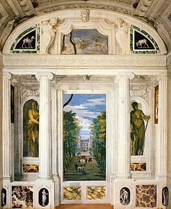 Particolare della Sala dell'Olimpo, con affreschi di Paolo Veronese