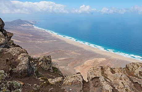 View from the Pico de la Zarza to the Playa de Cofete Fuerteventura