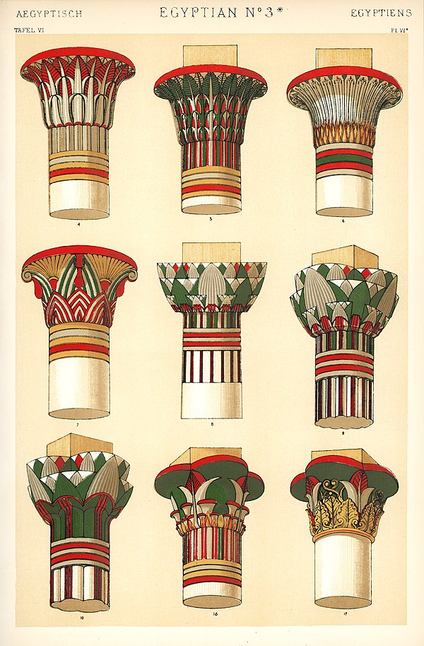 Nine types of capitals, from The Grammar of Ornament