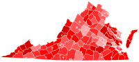 Shift in each Virginia county and city from the 2017-2021 gubernatorial elections