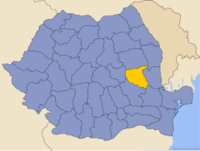Administrativna karta s naznakom županije Vrancea