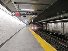 View of a downtown 1 train entering the station