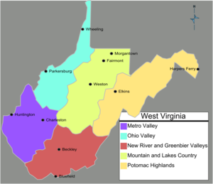Virginie-Occidentale: Origine du nom, Histoire, Subdivisions administratives