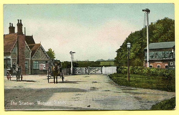 Woburn Sands railway station, about 1895