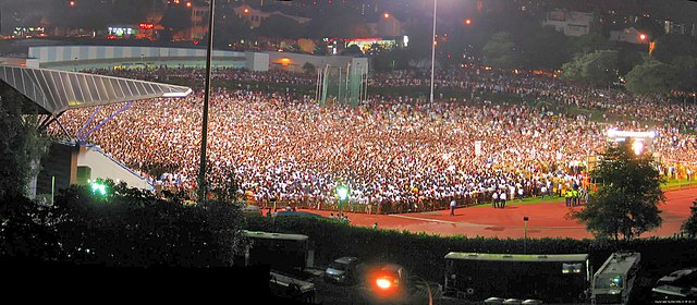 A Workers' Party election rally at the Serangoon Stadium.