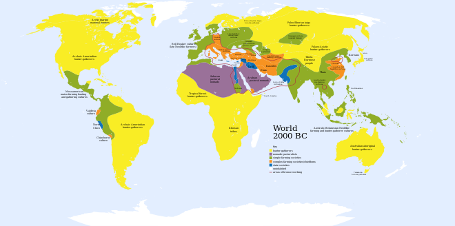 Map of the world in 2000 BC