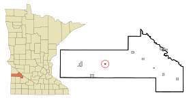 Yellow Medicine County Minnesota Incorporated and Unincorporated areas St. Leo Highlighted.svg