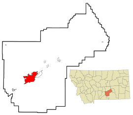 Yellowstone County Montana Incorporated and Unincorporated areas Billings Highlighted.svg