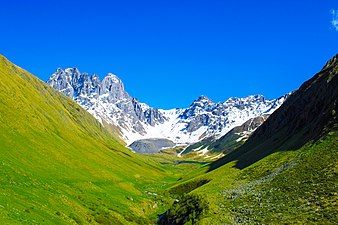 Juta — village in Kazbegi Municipality. Located on the southern slope of the main ridge of Kavkasioni. Kazbegi National Park. Photographer: Saba sakhvadze