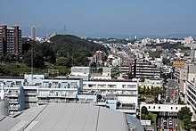 マンション高層階より多摩市の谷戸部の市街地130807.jpg