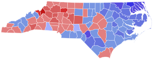 1972 North Carolina gubernur hasil pemilihan peta oleh county.svg