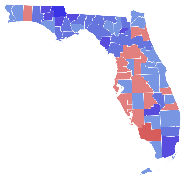 1978 Florida gubernatorial election results map by county.svg