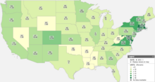 People 25 years and over who have completed an advanced degree by state (percent, 2012) 2012 People 25 Years and Over Who Have Completed an Advanced Degree by State (percent).png