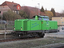 Lokomotive 1212268 der Ilmebahn GmbH im Bahnhof Salzderhelden
