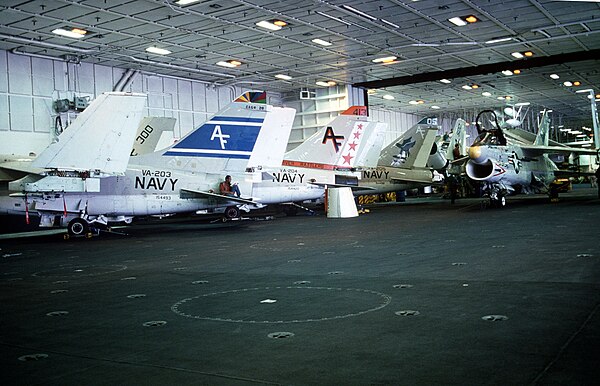 A-7B Corsairs of VA-203, VA-204, and VA-205 aboard USS Carl Vinson, June 1982