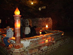 A mosque has been built inside the salt mines.