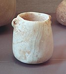 Alabaster pot with handles, Buqras region, 6500 BC Louvre Museum AO 28519