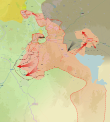Map of the 2015 Aleppo offensives Aleppo Offensives 2015.svg