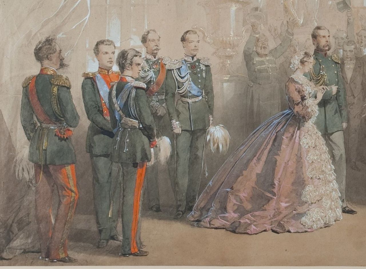 Аудиенция Александра II после убийства М.Зичи в 1866 году (ГИМ) деталь 01.jpg