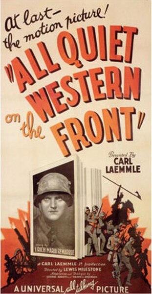 Poster for the movie All Quiet on the Western Front (1930), featuring star Lew Ayres