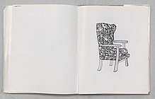 An armchair (page from Dot Book 1999-2001) Humphrey Ocean An armchair (page of The Dot Book 1999-2001).jpg