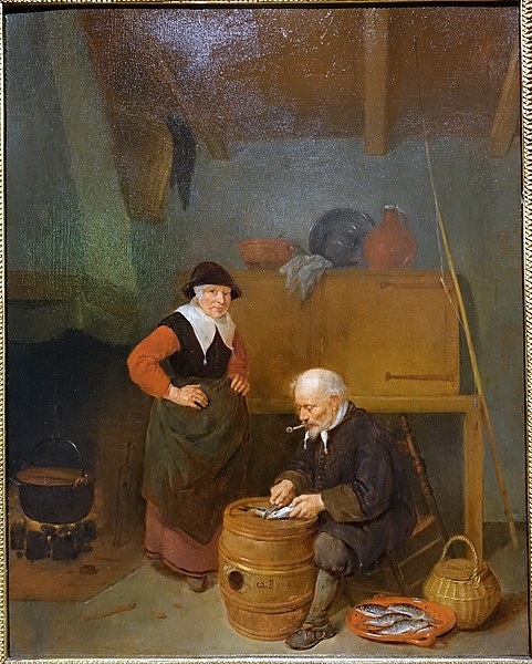 File:An old man gutting a fish, Quiringh Gerritsz van Brekelenkam, 1667, oil on wood - Villa Vauban - Luxembourg City - DSC06581.JPG