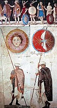 Ancient Macedonian soldiers, from the tomb of Agios Athanasios, Greece.jpg