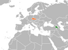 نقشهٔ موقعیت ارمنستان و جمهوری چک.