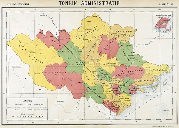 Administrative divisions of Tonkin 1920